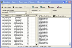 Master email address finder Screenshot