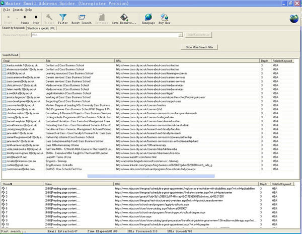 Windows 7 Master Email Address Spider 7.05 full